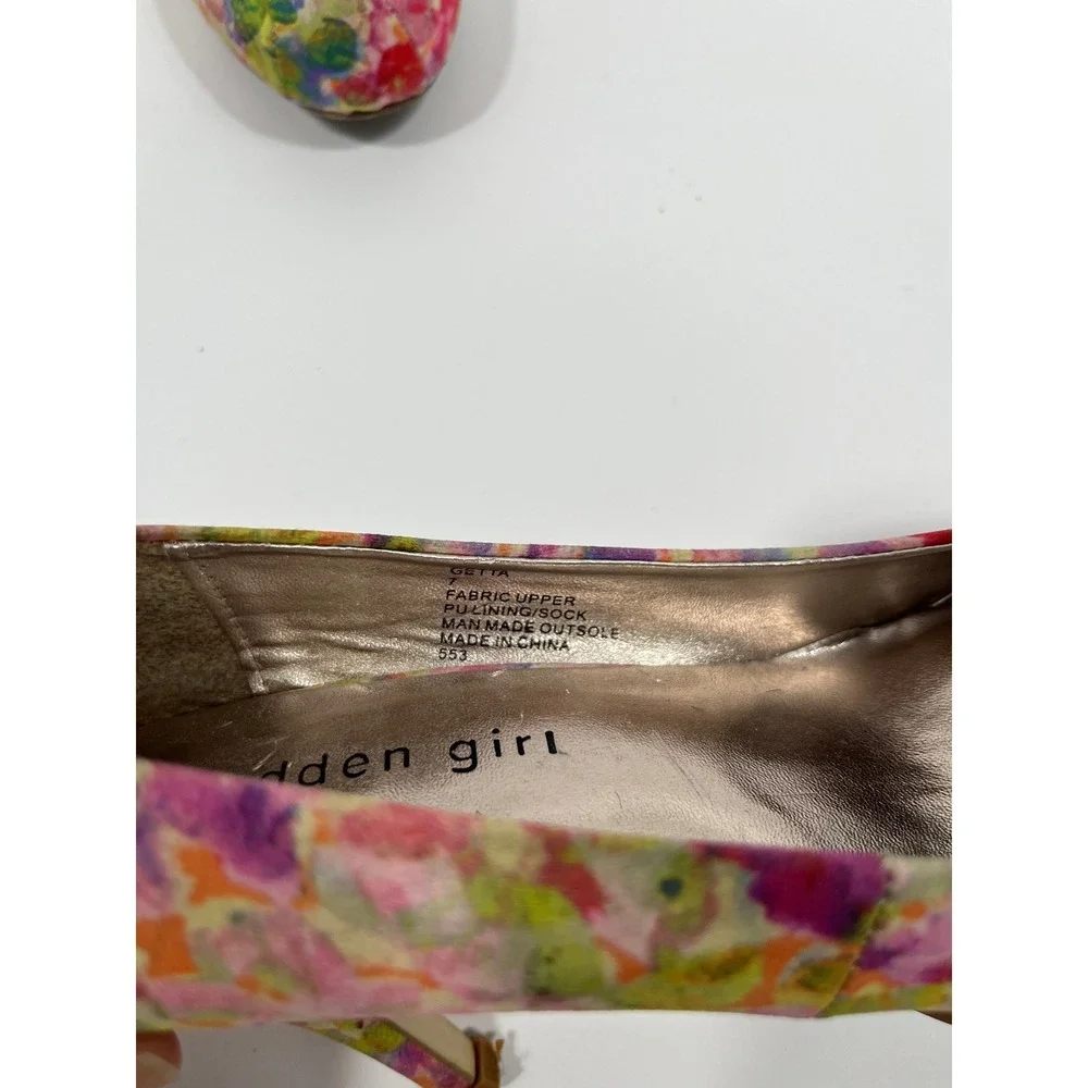 Spring Summer Wedding Guest Womens Heels 7 Pastel‎ Multicolor Watercolor Floral